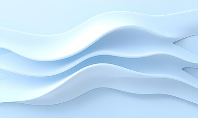 Naklejka premium Soft Fluid Waves in Light Blue Tones for Abstract Background Use