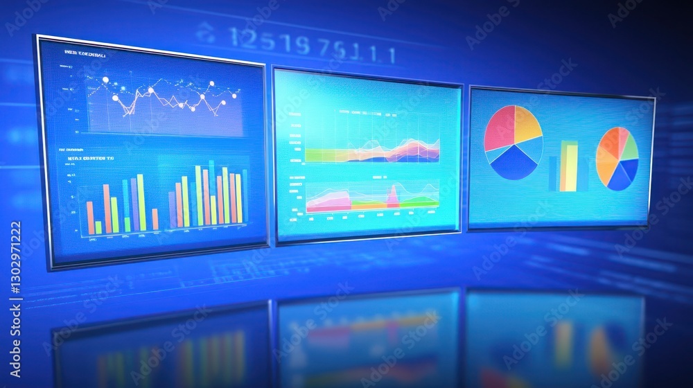 Aufkleber data visualization: business intelligence dashboard displaying key performance indicators (kpis)