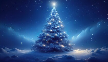 Fototapeta premium christmas tree on blue background