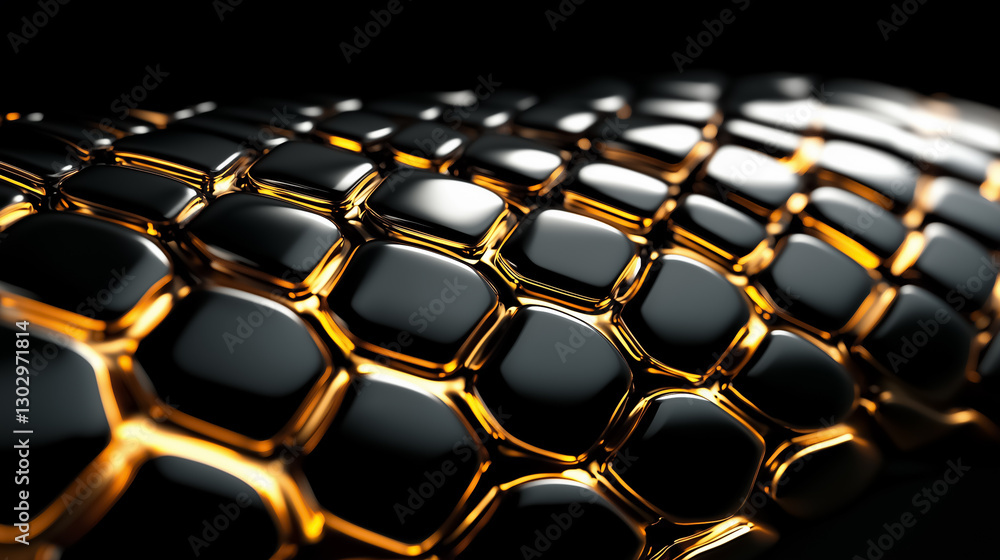 Poster displayed is a captivating digital surface that mimics snake skin, featuring a glossy finish and int