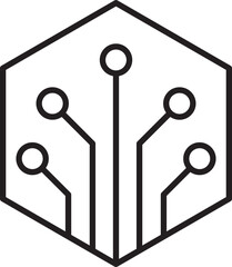Abstract technology logo design line icon