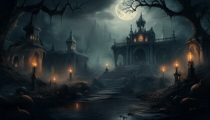 Fototapeta premium halloween night scene