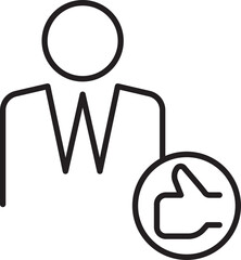 Businessman giving a thumbs up line icon