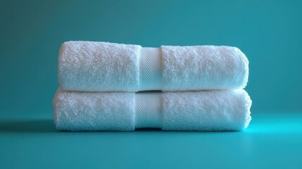 neatly folded white towel laid flat isolated,cartoon illustration