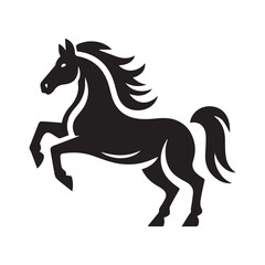 Fototapeta premium Powerful Black Horse Silhouette Vector Graphic