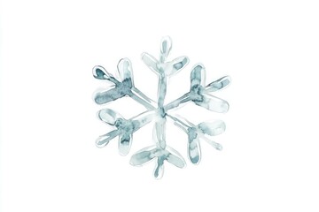 Fototapeta premium Watercolor snowflake illustration depicting a delicate winter design, perfect for seasonal decorations and holiday themes, emphasizing serenity and beauty in winter