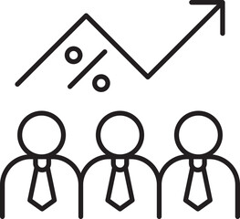 Business growth and teamwork concept line icon