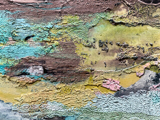 craquelure effect on a colorful artistic canvas. abstract art backgrounds.