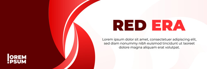 red era banner background template, red color landscape design