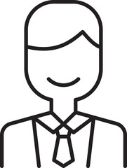 Stylized illustration of a businessman line icon