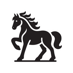 Obraz premium Powerful Black Horse Silhouette Vector Graphic