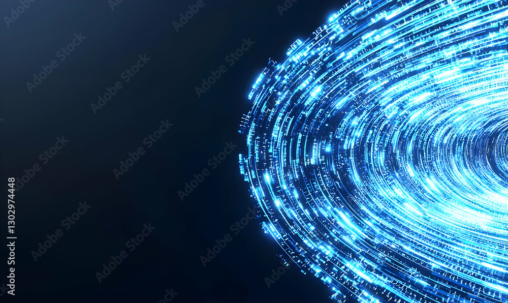 Aufkleber blue light swirl abstract background with digital effects and patterns