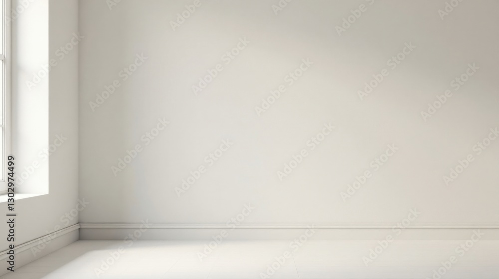 Aufkleber empty room corner with window and white walls ideal for interior design mockups and presentations