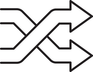 Abstract directional lines design line icon