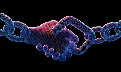 Digital Representation of Handshake Interlinked with Chain Elements