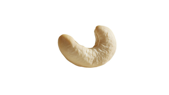 ingle Cashew Nut with Natural Curve &ndash; Cutout Image on Transparent Background