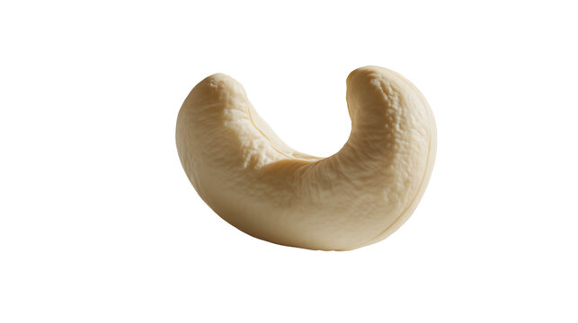ingle Cashew Nut with Natural Curve &ndash; Cutout Image on Transparent Background