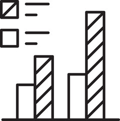 Bar chart with checkboxes for data visualization line icon