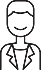 Minimalist outline of a business person line icon