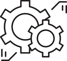 Gears in a minimalist style line icon
