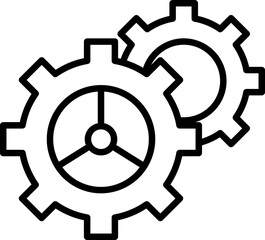 Cogs and gears illustration line icon