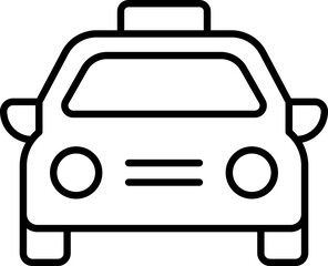 Obraz premium Taxi cab front view illustration line icon