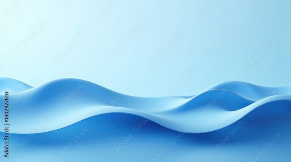 Poster abstract blue undulating surface, soft textured waves, gentle curves, peaceful serenity, minimalist 