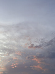 natural background, blue sky, thick clouds, beautiful natural gradations of the golden hour