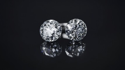 Brilliant Diamond Pair: Exquisite Sparkle on Black