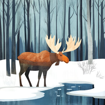 ヘラジカアート(moose、大きい、正方形) ヘラジカアート(moose、大きい、正方形)