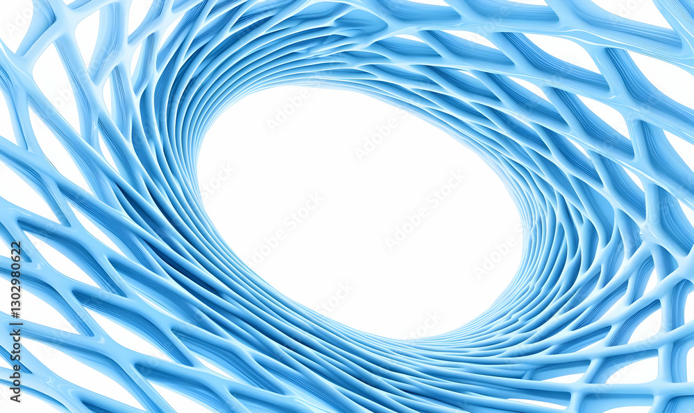 Poster abstract blue wave pattern creating a dynamic three-dimensional space