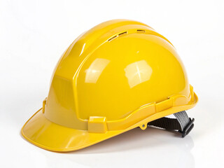 A durable yellow hard hat for industrial safety, essential for construction sites, engineering projects, and workplace hazard protection