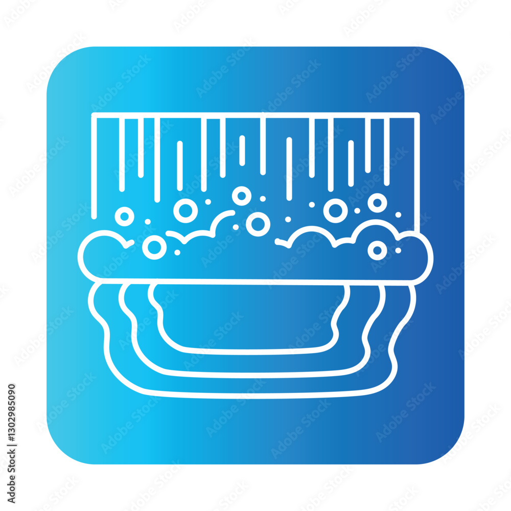 Poster waterfall color line icon for digital and print projects. minimal clean icons for apps and websites.