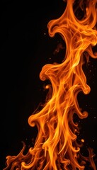 Abstract Flames Dancing in the Dark: A Captivating Display of Fiery Intensity