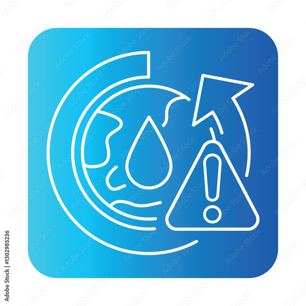 Poster water conflict color line icon for digital and print projects. minimal clean icons for apps and webs