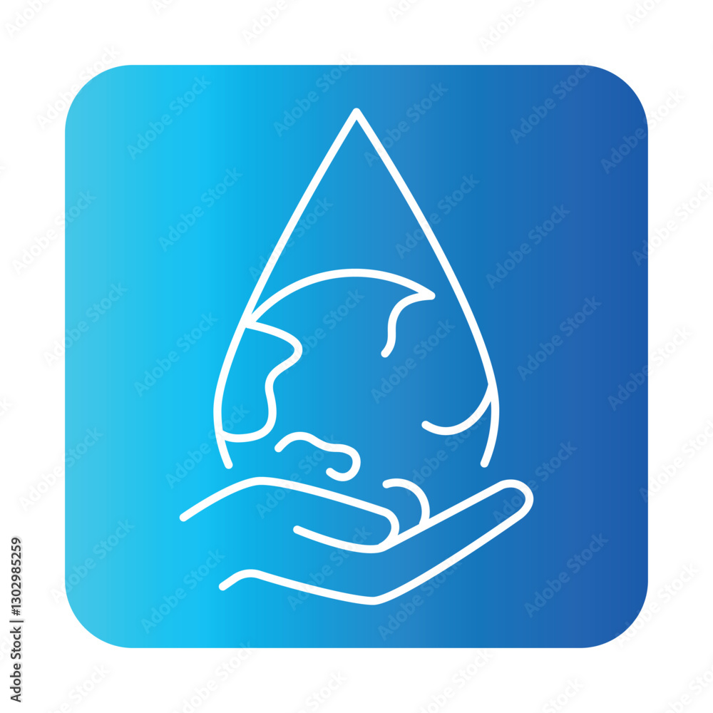 Poster water consumption color line icon for digital and print projects. minimal clean icons for apps and w