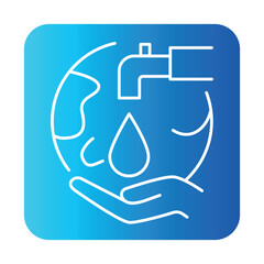 Water consumption color line icon for digital and print projects.  Minimal clean icons for apps and websites.