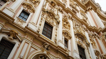 Intricate Baroque Architecture: A Close-Up of Elegance and Detail