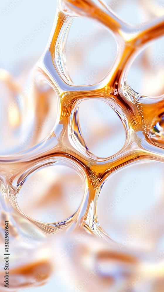 Poster an elaborate display of a 3d fractal structure comes to life with iridescent translucent elements. t