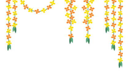 Cute Indian flowers garland vector 