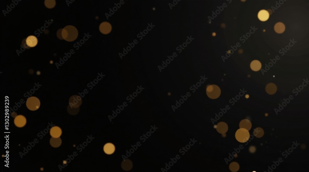 Fototapete golden dust motes floating in the dark abstract background for design projects