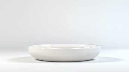 Elegant Round White Podium for Luxury Display