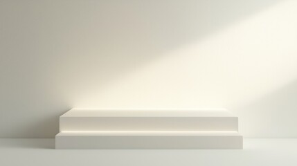 Fototapeta premium Minimalist White Podium for Product Presentation