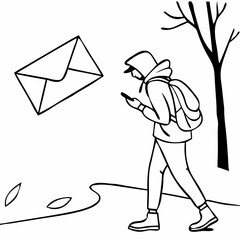 email hack and scam malware spreading virus on message alert virtual on mobile phone
