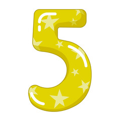 Vector illustration of the number five in a colorful style