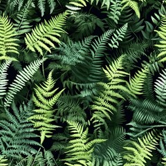 Botanical Fern Seamless Pattern with Lush Jungle Vibes