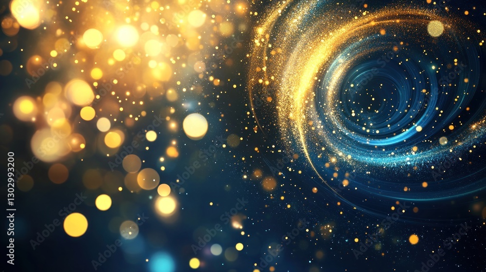Aufkleber a vibrant abstract background with swirling patterns and glowing bokeh lights.