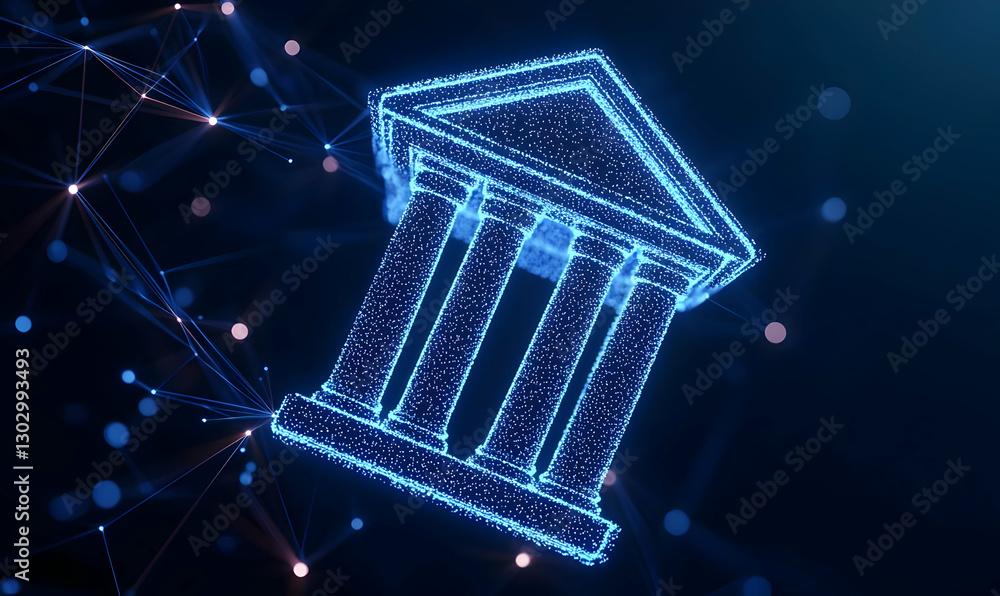 Aufkleber digital representation of a traditional columned building structure