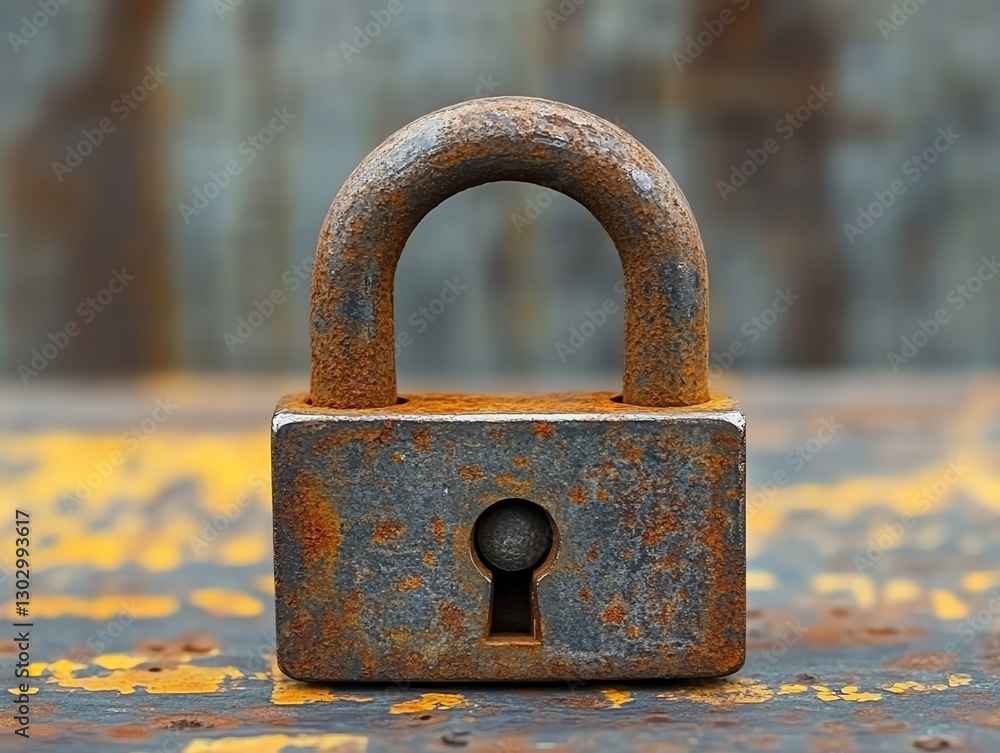 Poster padlock symbolizing laptop data security