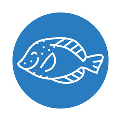 Zebrasoma (Yellow tang) color line icon  for digital and print projects.  Minimal clean icons for apps and websites
.